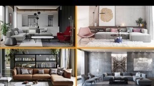 'Modern grey living room designs for modern home interior'