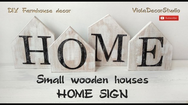 'DIY Small wooden decorative houses - Farmhouse decor - Scandinavian style decor - DIY Home decor'