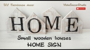 'DIY Small wooden decorative houses - Farmhouse decor - Scandinavian style decor - DIY Home decor'