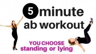 '5 MINUTE AB WORKOUT FOR WOMEN - Home fitness exercise routine to tone your abs & sculpt your waist'