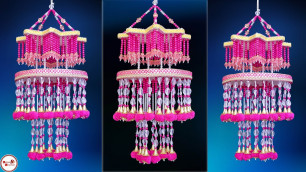 'Amazing Pom Pom Star Jhumar || DIY Wall Hanging Craft || Home Decorating Idea'