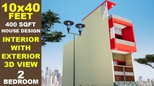 'Small space modern house design 2020, size 10x40 feet Plan No-15'