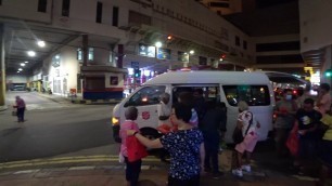 'Salvation army giving food to the poor and homeless at Komtar Penang'