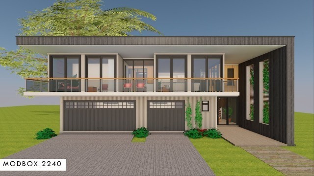 '4 Bedroom Container Home Design Floor Plans + 3 Car Garage'