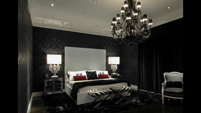 'All Black Modern Gothic Bedroom Design'