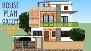'Modern House Design Plan 9X12M With 5 Bedrooms'