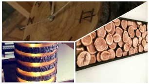 'Home Decor With Wood Log And Wood Slices'