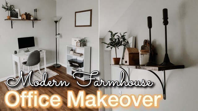 'DIY HOME OFFICE MAKEOVER ON A BUDGET | Decorating Ideas | Modern Farmhouse Office | Home Office DIY'