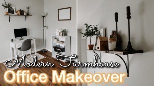 'DIY HOME OFFICE MAKEOVER ON A BUDGET | Decorating Ideas | Modern Farmhouse Office | Home Office DIY'