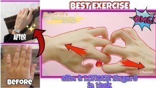 'Home Fitness Challenge | exercises for fingers |  elongate and slim fingers ♥️for beautiful hands #5'