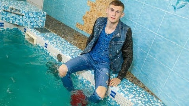 'Evgeniy is getting fully wet in clothes!'