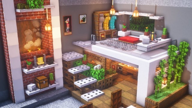 'Minecraft: How to Build a Modern Room | Simple Interior Designs #1'