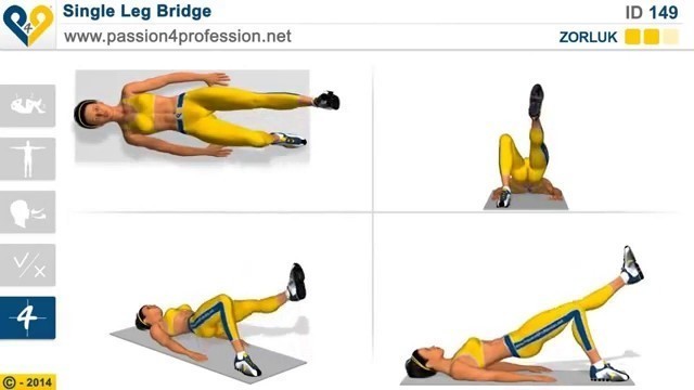 'Kalça Egzersizleri - Tek bacak köprü'
