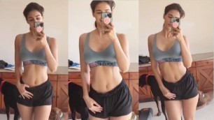 'Disha Patani Shows Fans Her Abs Post Workout At Her Home Gym'