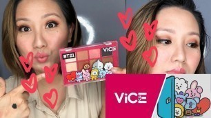 'TRYING OUT VICE COSMETICS X BT21 EYESHADOW PALETTE'