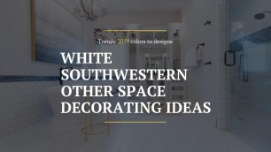 'White Southwestern Other space Decorating Ideas 