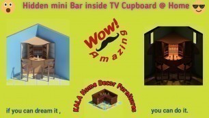 'Hidden mini Bar inside the TV Cupboard @ Home [ Design and Built ] Tamil Channel'