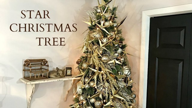 'Golden Star Christmas Tree - Christmas Tree Decorating Ideas - How To Make Paper Stars'