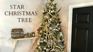 'Golden Star Christmas Tree - Christmas Tree Decorating Ideas - How To Make Paper Stars'