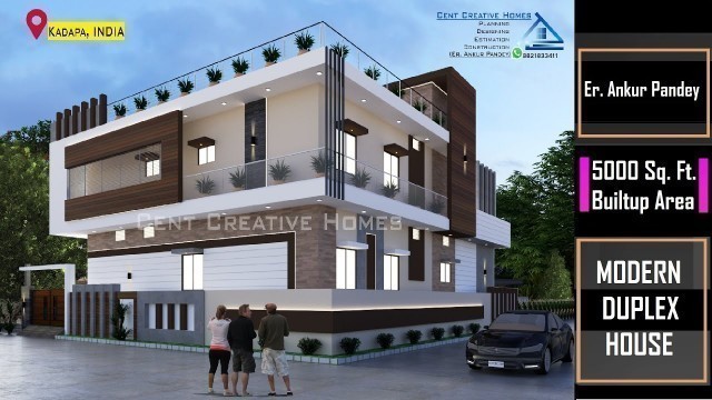 'Modern Duplex House Design in India | Home Design Exterior & Interior | 5000 Sq Ft Built-up Area'