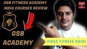 'GSB fitness academy of India fitness certification courses review in Hindi'