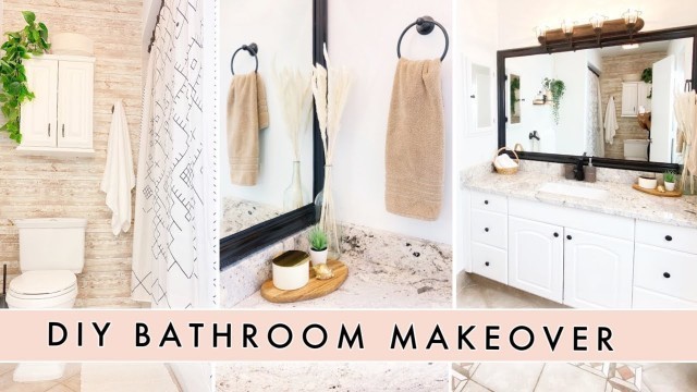 'DIY BATHROOM MAKEOVER ON A $200 BUDGET -  Small bathroom decorating ideas'