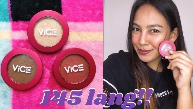 'NEW VICE COSMETICS CONTOUR, BLUSH & HIGHLIGHTER!! ( Swatch + Review ) || Kyla Mendiola'