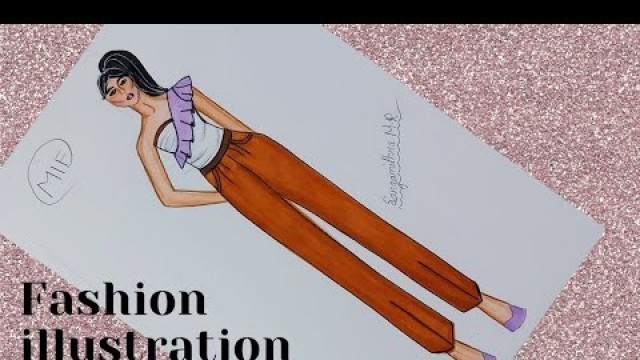 'How to draw a girl with beautiful dress | Fashion illustration | fashion sketching'