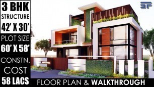 'Elegant Modern House design, Duplex 3 Bedroom Interior & Exterior, Floor Plan & 3D Walk Through'