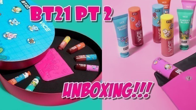 'VICE COSMETICS X BT21 PT. 2 Unboxing and Swatches | it\'s marian ⭐'