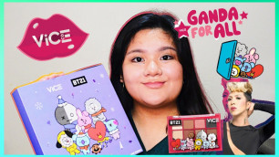 'BT21 X VICE COSMETICS HOLIDAY GLOW UNBOXING + SWATCHES'