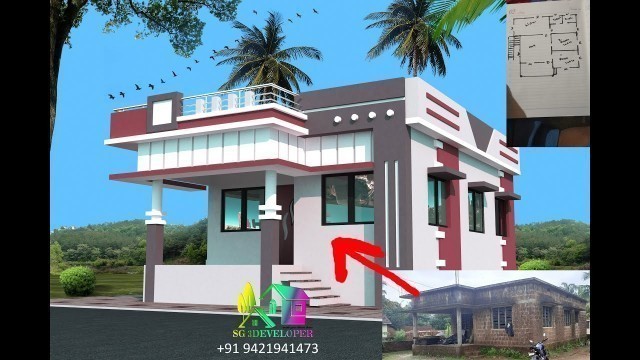 'Home Design 3D | Budget 8-10 Lakh | House Plan | Walk through | Complete Details HOUSE DESIGN.'
