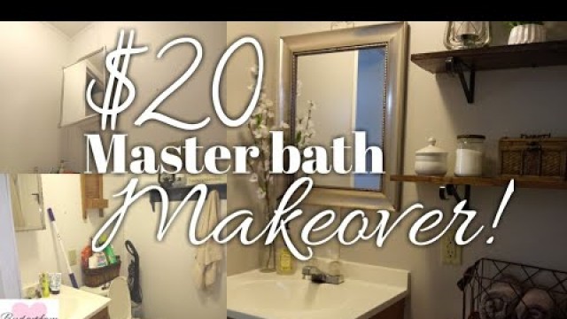 'DIY $20 master bathroom makeover / Fixing up my old mobile home part 2  / Painting and decorating !'