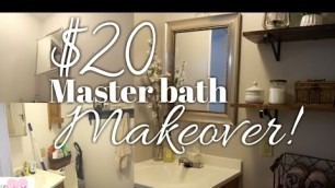 'DIY $20 master bathroom makeover / Fixing up my old mobile home part 2  / Painting and decorating !'