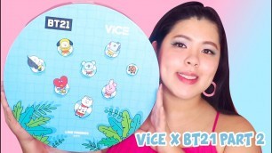 'VICE COSMETICS X BT21 PART 2 - Dewy Tint and Cheeky Blush Review and Swatch Party | MissCheekyholic'