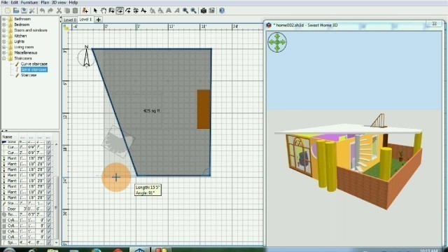 'Sweet Home 3d- Part-2  how to make house plan'