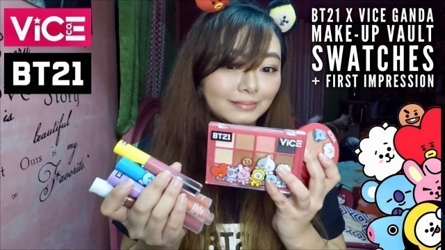 'BT21 x VICE COSMETICS MAKE-UP VAULT | Swatches & First Impression 