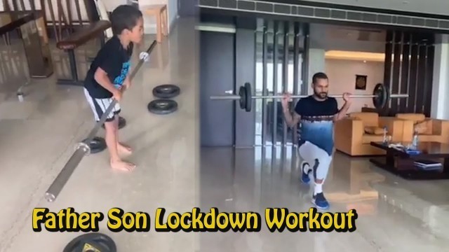 'Shikhar Dhawan\'s INTENSE Exercise Session With CUTE Son At Home'