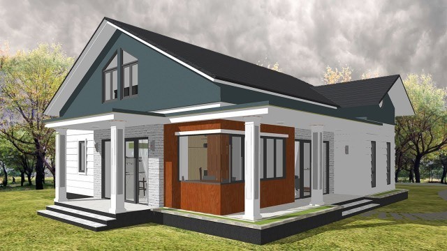 '12x12 sqm Cottage Attic House Design Ideas with 4 Bedroom'