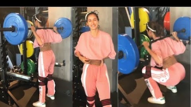 'Disha Patani Workout With Tiger Sharoff , Unbelievable 60 KG Weights Lifts On Shoulder'