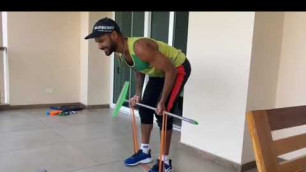 'Wow shikhar dhawan creative exercises with Mop at home||#cricketer #indiancricketer'