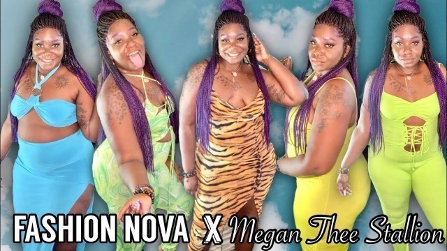 'Fashion Nova x Megan Thee Stallion Swim Collection Plus Size Try On Haul|5\'10 Tall and Curvy|Size 1x'
