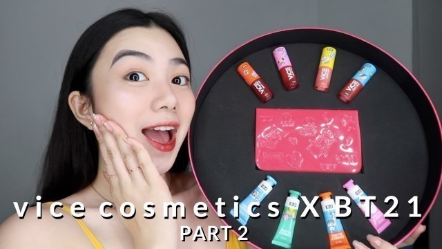 'VICE COSMETICS X BT21 PT.2 SWATCHES & REVIEW! | JEWEL MESINA'