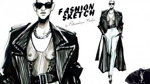 'Fashion sketch: SAINT LAURENT'