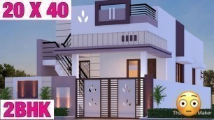 '20 X 40 , House Design , Plan Map , 3D Video , Parking Lawn Garden , Map , Vastu 3D View , Elevation'