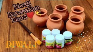 'Making wall hanging piece with small matki | Diwali decoration idea | By Poonam'