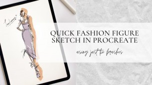 'How To Sketch A Fashion Figure In Procreate / Quick Fashion Art / Digital Illustration Tutorial'