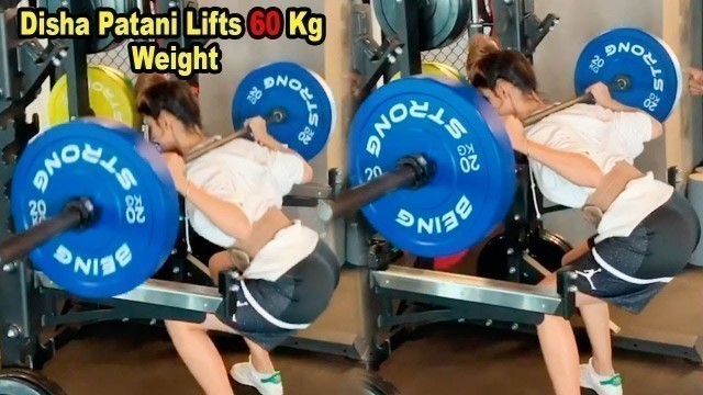 'Disha Patani Unbelievable HARDCORE Workout By Doing SQUATS With 60 KG Weights'