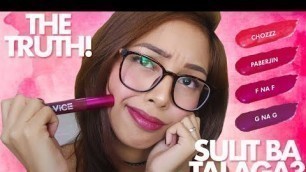 'VICE COSMETICS Lip Tint REVIEW and SWATCHES on Morena Skin | Manila Mami'