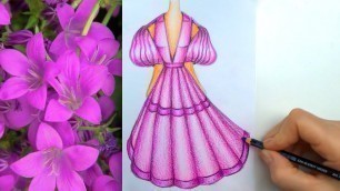 'How to Draw Crimson Dress - Fashion Sketching'